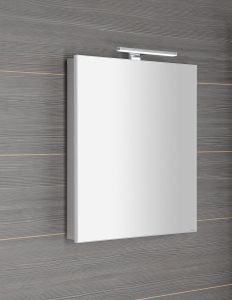 GRETA szafka z lustrem, oświetlenie LED, 60x70x14cm, biały mat