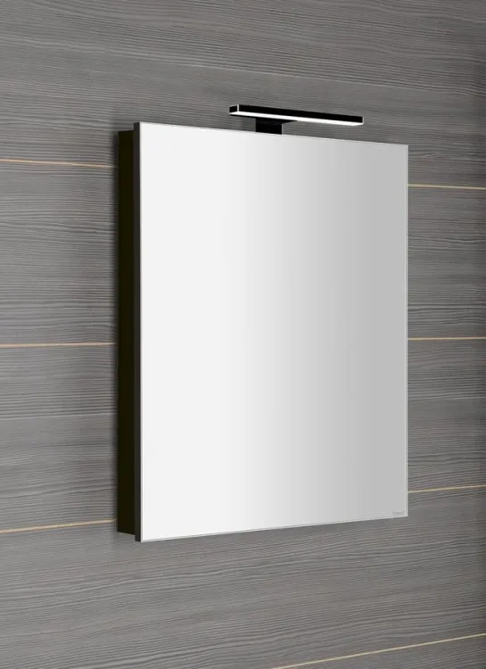 GRETA szafka z lustrem, oświetlenie LED, 60x70x14cm, czarny mat