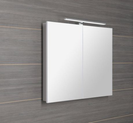 Przejdź do produktu GRETA szafka z lustrem, oświetlenie LED, 81x70x14cm, biały mat