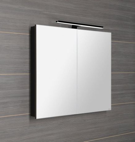 Przejdź do produktu GRETA szafka z lustrem, oświetlenie LED, 81x70x14cm, czarny mat