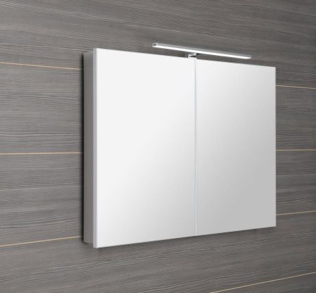 Przejdź do produktu GRETA szafka z lustrem, oświetlenie LED, 101x70x14cm, biały mat