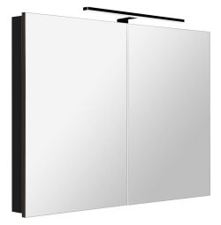 GRETA szafka z lustrem, oświetlenie LED, 101x70x14cm, czarny mat