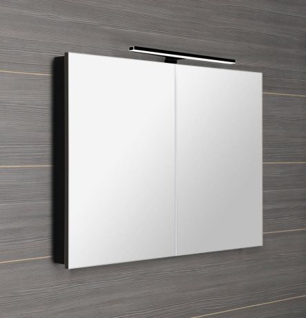 Przejdź do produktu GRETA szafka z lustrem, oświetlenie LED, 101x70x14cm, czarny mat