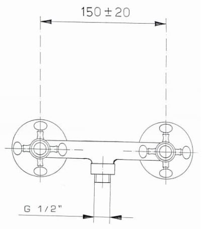 Przejdź do produktu Retro bateria prysznicowa ścienna Reitano Atea R386 chrom