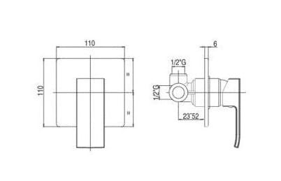 Bateria natryskowa podtynkowa Paffoni Level LEC010CR