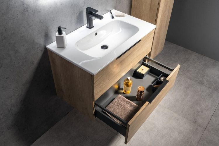 CIRASA szafka pod umywalkę 69,8x52x46cm, verde strip