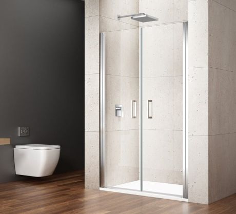 Przejdź do produktu LORO drzwi prysznicowe dwuskrzydłowe 1200mm, szkło czyste