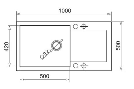 Przejdź do produktu Zlewozmywak granitowy 100x50 cm z czarną baterią Silvio 1B 1D Pyramis Mido 070167901Sn Volcano