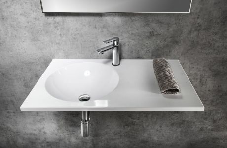 Przejdź do produktu JUNO umywalka kompozytowa 80x47cm, biała, lewa