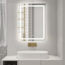 SALICA lustro z oświetleniem LED 60x80cm, czujnik dotykowy, ściemnialne