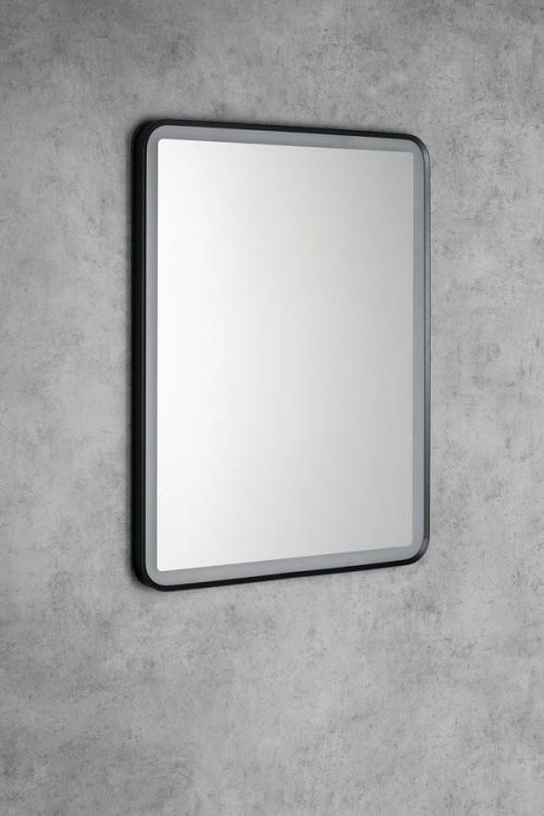 SWIDA lustro z oświetleniem LED 60x80cm, czujnik dotykowy, ściemnialne, czarny mat