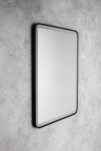 SWIDA lustro z oświetleniem LED 60x80cm, czujnik dotykowy, ściemnialne, czarny mat