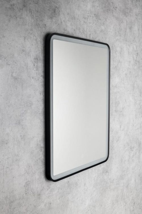 SWIDA lustro z oświetleniem LED 60x80cm, czujnik dotykowy, ściemnialne, czarny mat