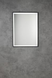 CORNA lustro z oświetleniem LED 60x80cm, czujnik dotykowy, ściemnialne, czarny mat