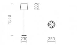 NYC/CONNY 35 podłogowa  Polycotton biała/chrom 230V LED E27 15W