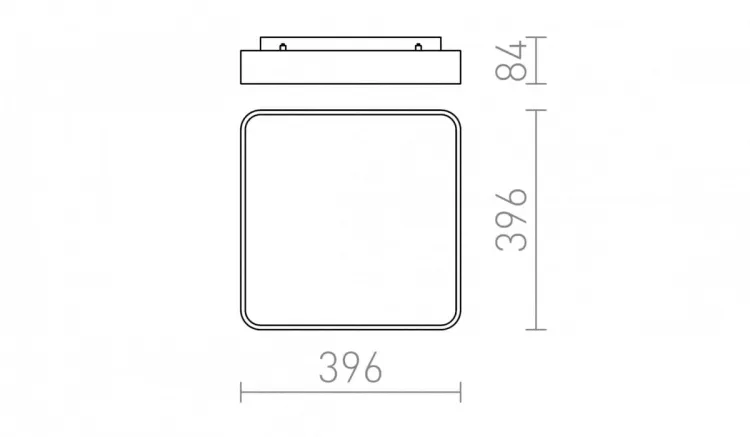 MENSA SQ 40 sufitowa  aluminium szczotkowane 230V LED 36W  3000K