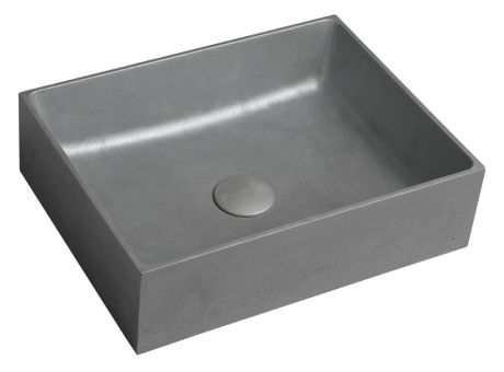 Przejdź do produktu FORMIGO umywalka betonowa nablatowa, 47,5x36,5cm, srebrny mat