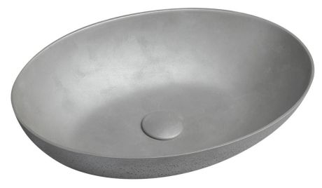 Przejdź do produktu FORMIGO umywalka betonowa nablatowa, 60x40cm, srebrny mat