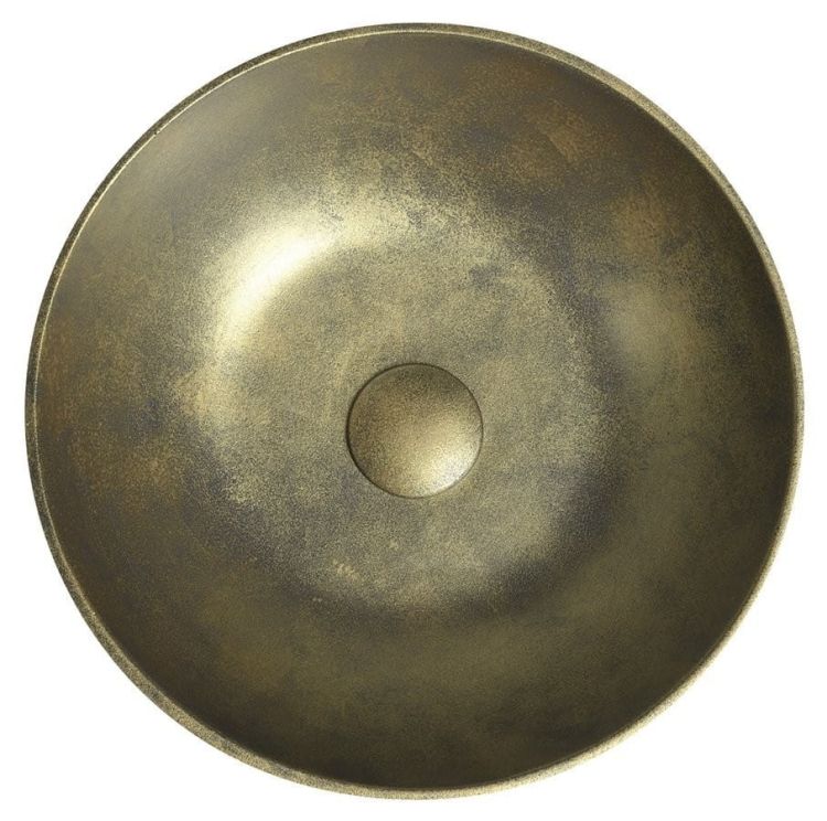 FORMIGO umywalka betonowa nablatowa, średnica 39cm, złoto