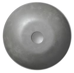 FORMIGO umywalka betonowa nablatowa, średnica 39cm, srebrny
