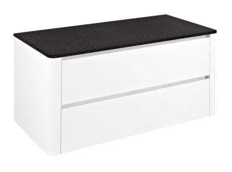 Przejdź do produktu LUCIE szafka umywalkowa z blatem Rockstone 89,5x45x44,5cm, biała / rare rock