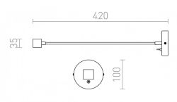 BOB na elastycznym ramieniu  chrom 230V/500mA LED 3W 45°  3000K