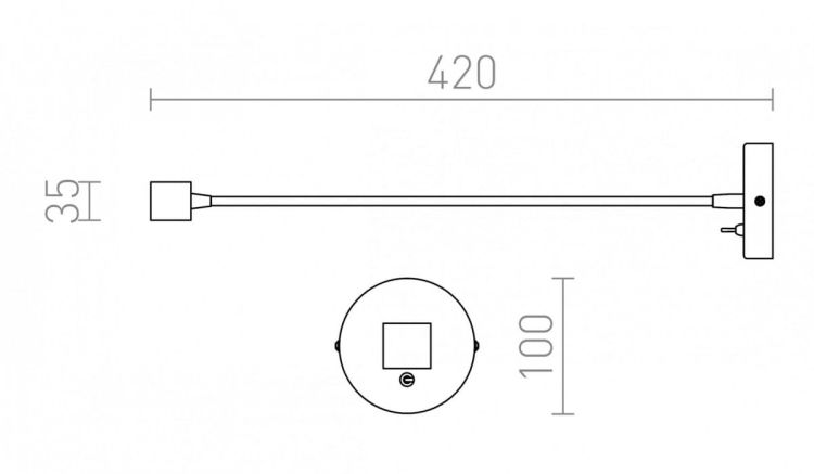 BOB na elastycznym ramieniu  chrom 230V/500mA LED 3W 45°  3000K