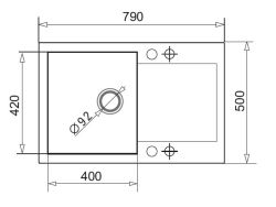 Zlewozmywak granitowy 79x50 cm z szarą baterią Silvio 1B 1D Pyramis Mido 070088701Sn szary beton