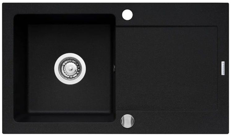 Zlewozmywak granitowy 76x44 cm 1B 1D Pyramis Mido 070027701Bn karbon