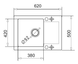 Czarny zlewozmywak granitowy 62x50 cm z czarną baterią Bello 1B 1D Pyramis Mido 070088401Bn