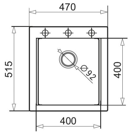 Przejdź do produktu Zlewozmywak jednokomorowy granitowy 47x52 cm z dużą komorą 1B Pyramis Siros 070084401 szary beton