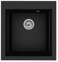 Zlewozmywak jednokomorowy granitowy 47x52 cm z dużą komorą 1B Pyramis Siros 070084501 karbon