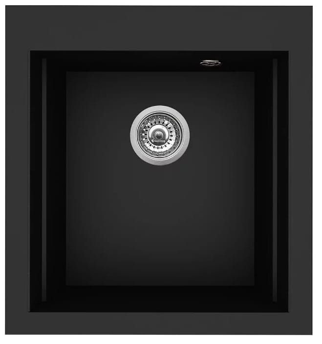 Zlewozmywak jednokomorowy granitowy 47x52 cm z dużą komorą 1B Pyramis Siros 070084501 karbon