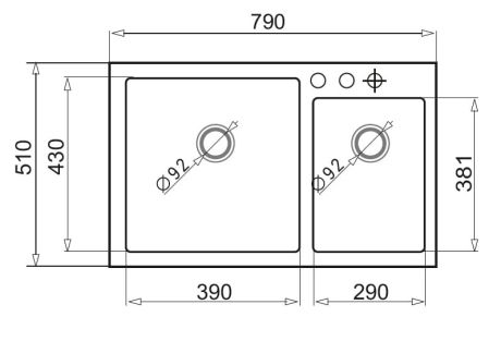 Przejdź do produktu Zlewozmywak dwukomorowy granitowy 79x51 cm 1 3/4B Pyramis Diplos 070006501 piaskowy beż