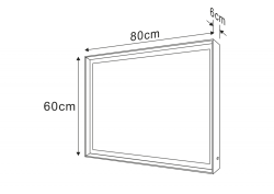 Lustro SORT z oświetleniem LED 60x80cm, bezdotykowy czujnik IR, 2700-6500K, czarny mat