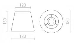 NIZZA 18/15 abażur  Polycotton biała/białe PCV  max. 28W