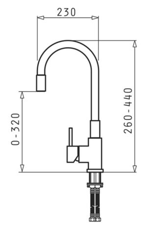 Przejdź do produktu Czarna bateria kuchenna z elastyczną wylewką Pyramis Flessi Black Edition 090941901 volcano
