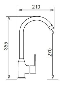 Bateria kuchenna 36 cm z obrotową wylewką i półką funkcyjną Pyramis Lungo 090930001 chrom połysk