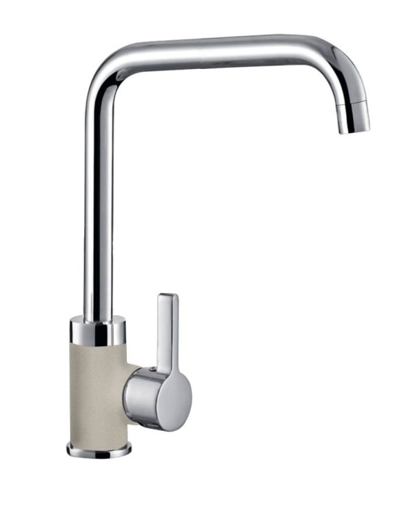 Bateria kuchenna 31 cm z obrotową wylewką Pyramis Silvio Duo 090929438 chrom/beż piaskowy