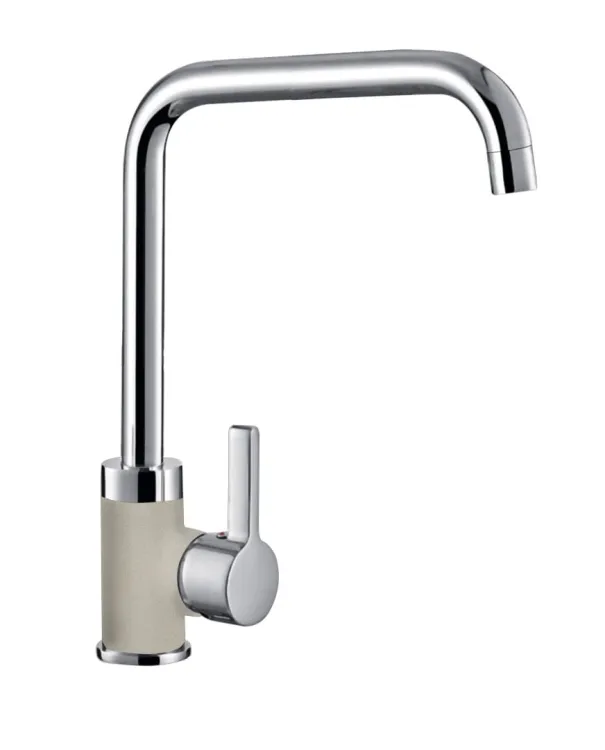 Bateria kuchenna 31 cm z obrotową wylewką Pyramis Silvio Duo 090929438 chrom/beż piaskowy