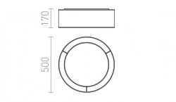 OTIS 50 sufitowa biała/biała  230V LED E27 3x15W