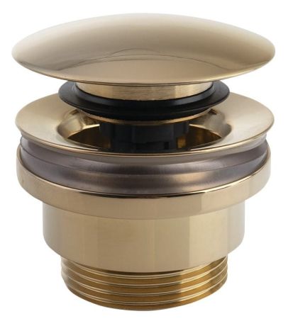 Przejdź do produktu Odpływ umywalkowy 5/4", silent klik-klak, duży korek, 5-55 mm, złoto
