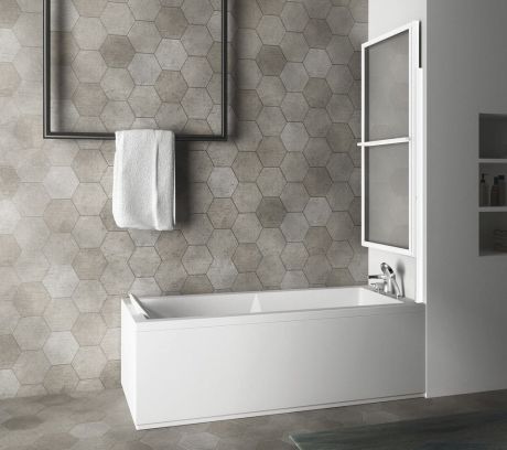 Przejdź do produktu KAGERA parawan wannowy pneumatyczny, szer. 710mm, biały mat, szkło czyste