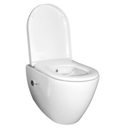Miska WC z funkcją bidetu 2w1 35x54 cm z deską WC Mineral MA5201 biały połysk
