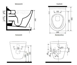 Miska WC z funkcją bidetu 2w1 35x54 cm z deską WC Mineral MA5201 biały połysk