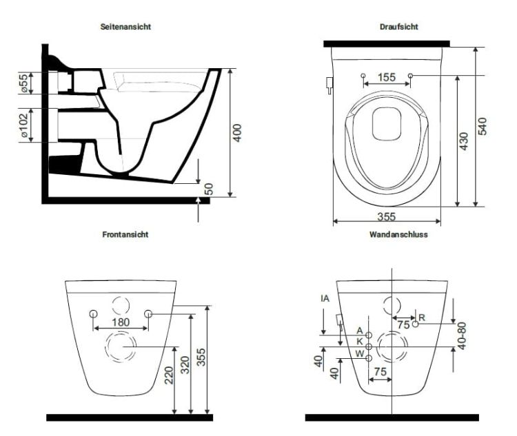 Miska WC z funkcją bidetu 2w1 35x54 cm z deską WC Mineral MA5201 biały połysk