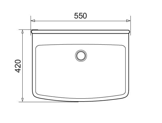 Umywalka ogrodowa 55x42 cm Pyramis Plus 070178901 biały