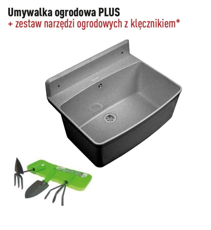 Umywalka ogrodowa 55x42 cm Pyramis Plus 070179001 szary