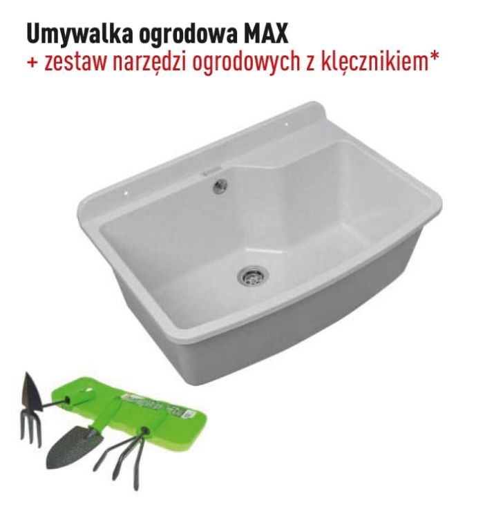 Umywalka ogrodowa 61x44 cm Pyramis Max 070178701 biały