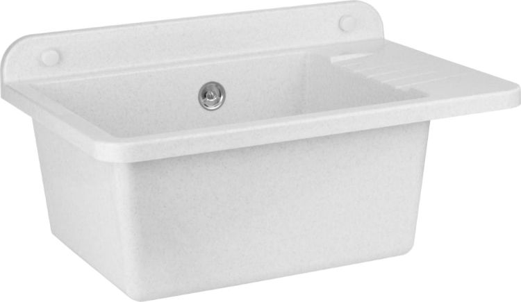 Umywalka ogrodowa 50x35 cm z ociekaczem Pyramis Top 070179101 biały